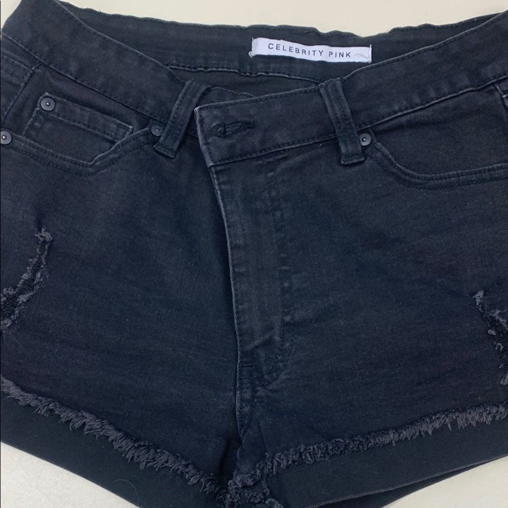 Celebrity Pink Black Denim Shorts